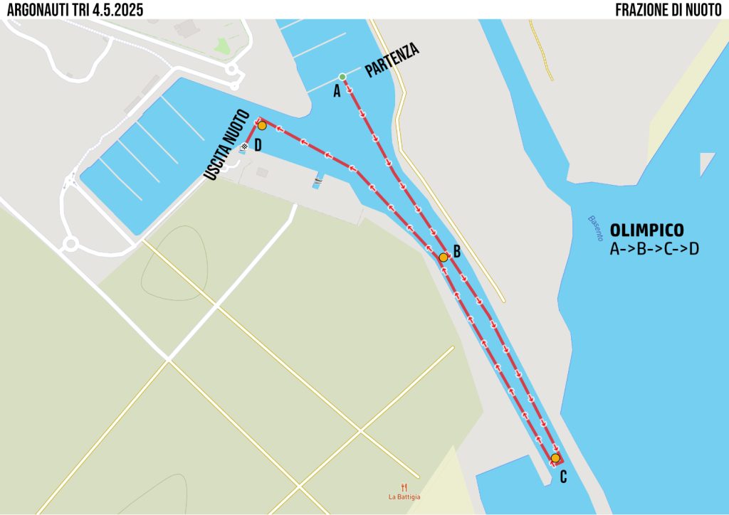 frazione di nuoto triathlon olimpico gold argonauti tri 2025